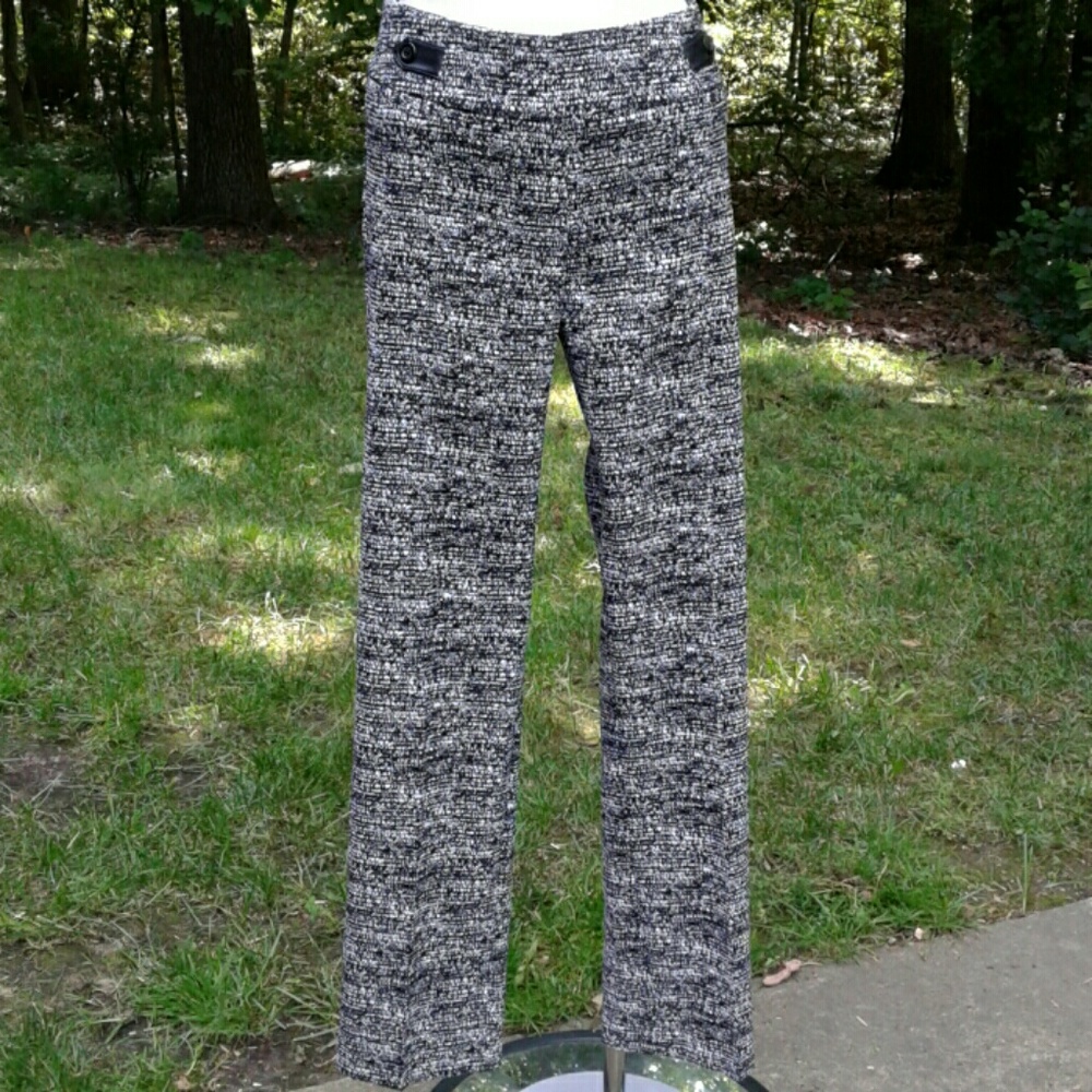 SOHO Apparel Ltd Tweed Print Ladies Stretch Petite Pants